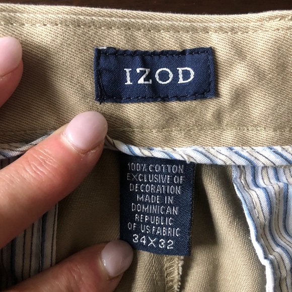 Izod Men’s Chinos 34” X 32” Khaki Pant - Picture 3 of 4